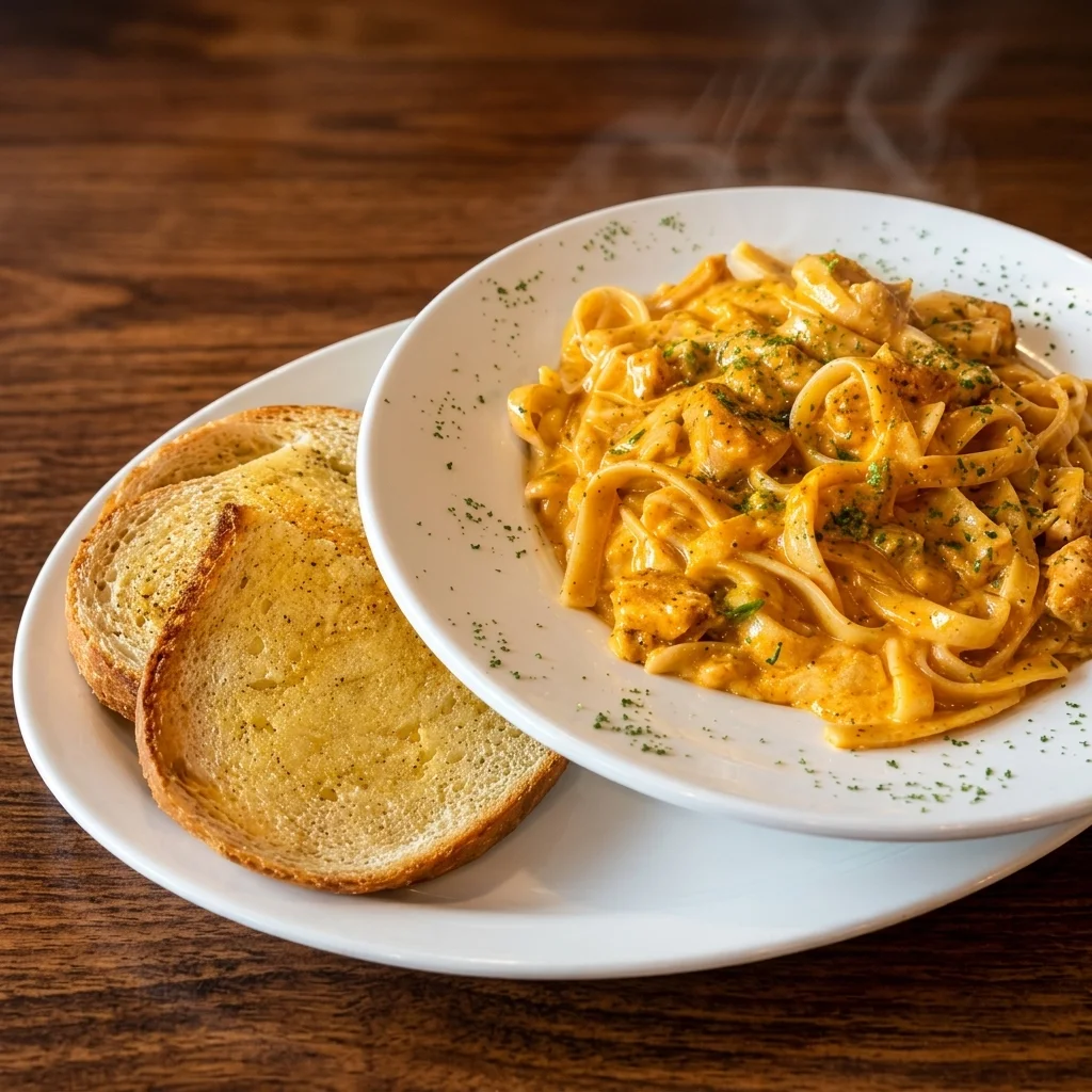 Cajun Chicken Fettuccine — chicken and fettuccine in hot Cajun Alfredo sauce at Big Guy's Ranch & Saloon in St. Vital, Winnipeg